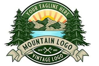 design awesome mountain logo