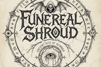 design hand draw a detailed doom metal logo