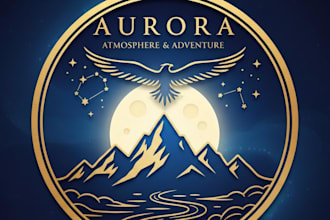 design a premium atmospheric metal logo