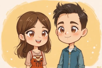 draw cute cartoon portrait