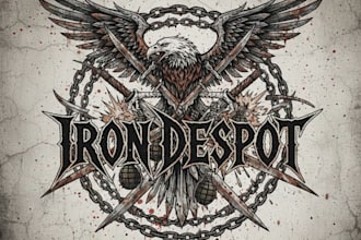 design a war metal band logo