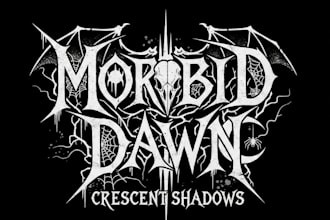 design a striking black metal band logo