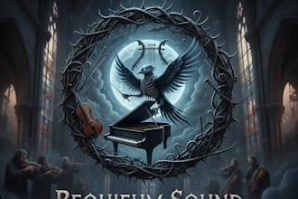 design a haunting symphonic metal logo