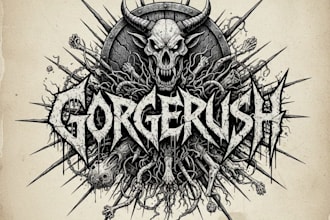 create a barbaric grindcore band logo