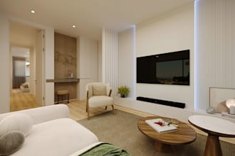 renew3d flat apartment property interior furniture layout ultra realistic render