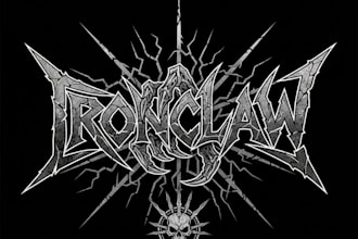 create an unreadable death metal band logo