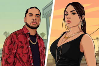 draw gta style vector cartoon portrait from your photo