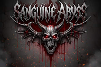 design a dripping blood style metal band logo