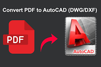 convert PDF to cad dwg or dxf professionally