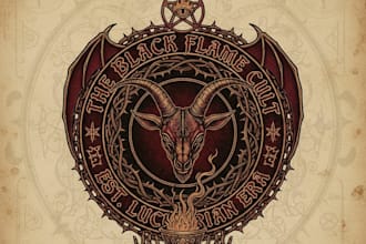 make a satanic occult typography logo