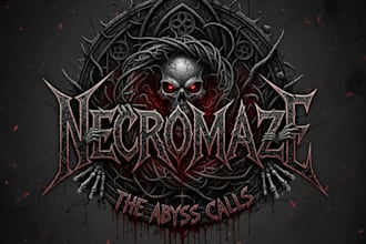 create a horror movie inspired metal band logo