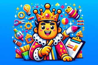 make cartoon mascot king style logo in one day