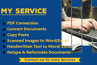 convert, retype, reformate documents, PDF conversion