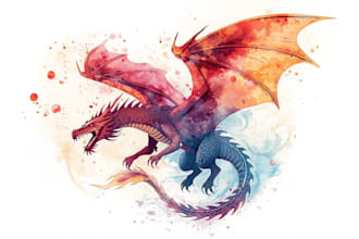 design watercolor dragons include t shirt design