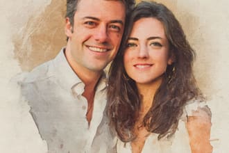 custom watercolor family portrait from photo