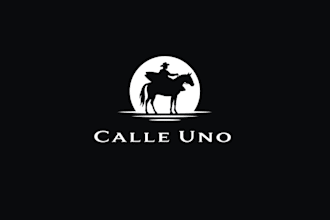 design sunset surfer cowboy logo