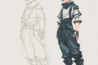 draw fantasy character sketch for you