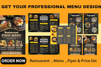 design  modern print menu for restaurants and cafes in 24 hours