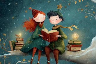 christmas book illustration, christmas children book