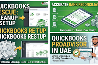 set up and clean up quickbooks online bookkeeping