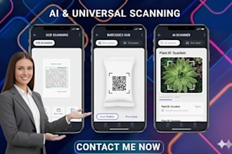 develop ocr scanning app, ai scanner app, barcode scanning app, qr code scanning
