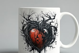 create 3d inflated tumbler, mug wrap designs for etsy