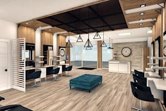 redesign 3d modern women hair salon commercial building retail store barber shop
