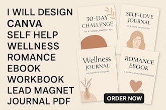 design canva self help wellness romance ebook workbook lead magnet journal PDF