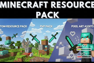 create custom minecraft resource pack texture pack, pvp pack and pixel art asset