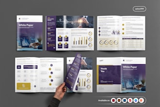 design professional and modern white paper for you