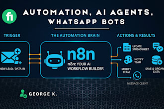 build n8n automations, ai workflows, custom n8n ai agents, and whatsapp ai bots