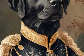 do a custom pet portrait, dog portrait, cat portrait