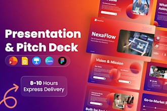 do powerpoint, google slides design and investor pitch deck