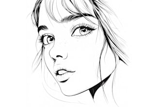 do minimalist custom vector art feminine illustration hand drawn line art logo