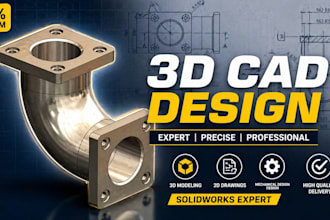 model mechanical design using fusion 360, solidworks, creo , autocad 2d to 3d