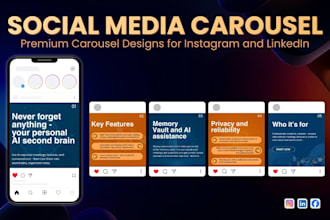 create premium carousel designs for instagram and linkedin