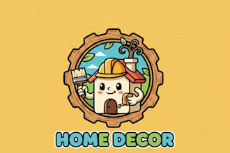 do high quality homedecor mascot logo with t shirt design