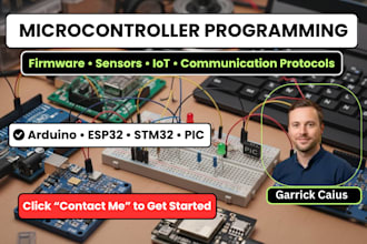 do arduino, stm32, esp32, pic microcontroller programming, coding for you