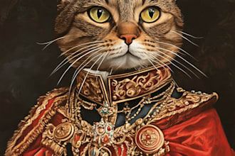 draw your pet into pet portrait illustration
