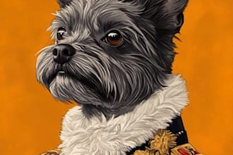 draw custom pet portrait or pet illustration