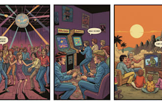 draw retro vintage comic illustration pop art comic style character design