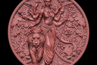 design 3d relief,sculpt 3d coin,medallion,indian mythology sculpts,cnc ready stl