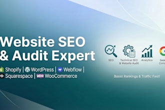 do SEO for shopify, wordpress, webflow, squarespace