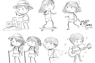 do childrens colouring book, book cover and children illustration for amazon kdp