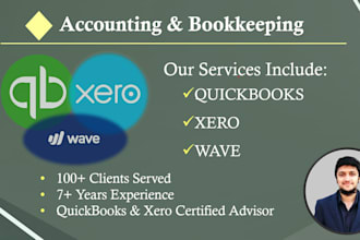 do quickbooks, xero and wave bookkeeping, cleanup and setup