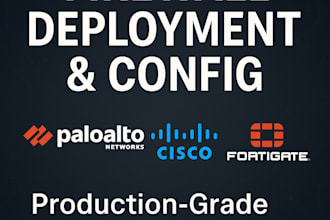 deploy and configure firewalls palo alto, cisco, fortigate, checkpoint