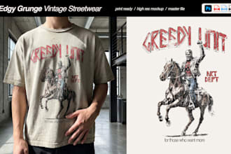 design edgy grunge streetwear graphics for clothing brands