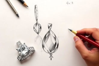 draw a jewelry design,  sketch of jewelry