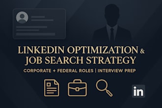job search strategy, linkedln optimization and interview prep for corporate role