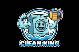 do unique a washing or laundry logo with t shirt design